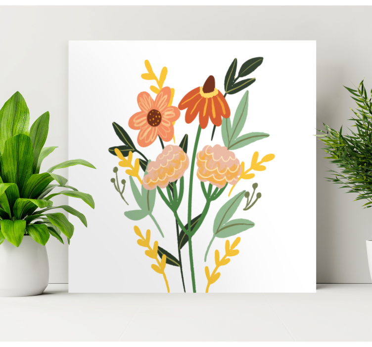 Cone flowers bouquet flower canvas - TenStickers
