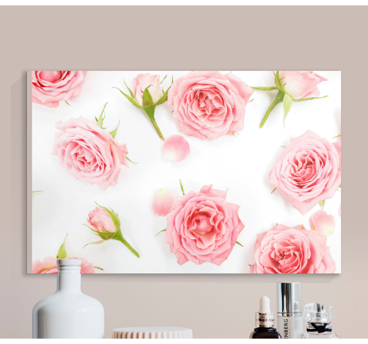 Cool pink roses flower canvas - TenStickers
