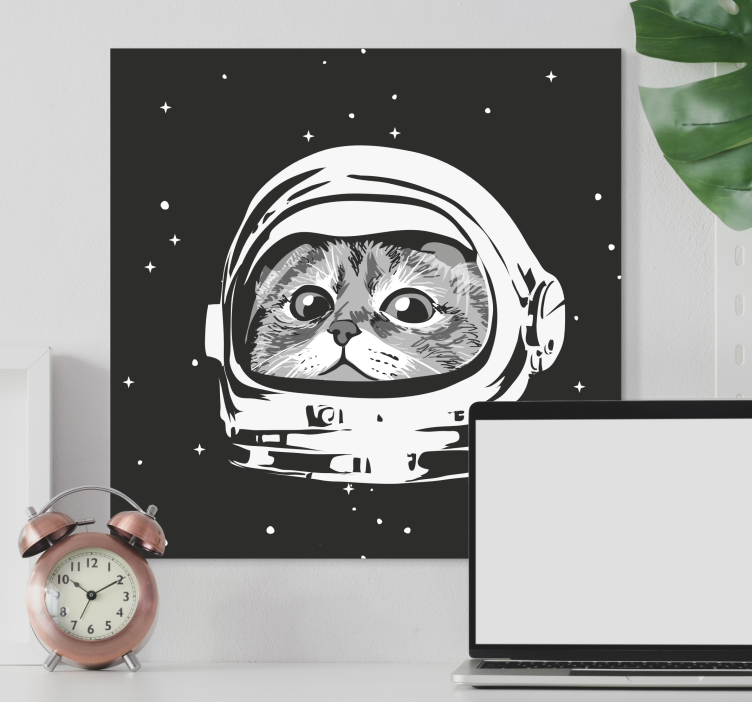 Cute astronaut cat bedroom wall prints - TenStickers