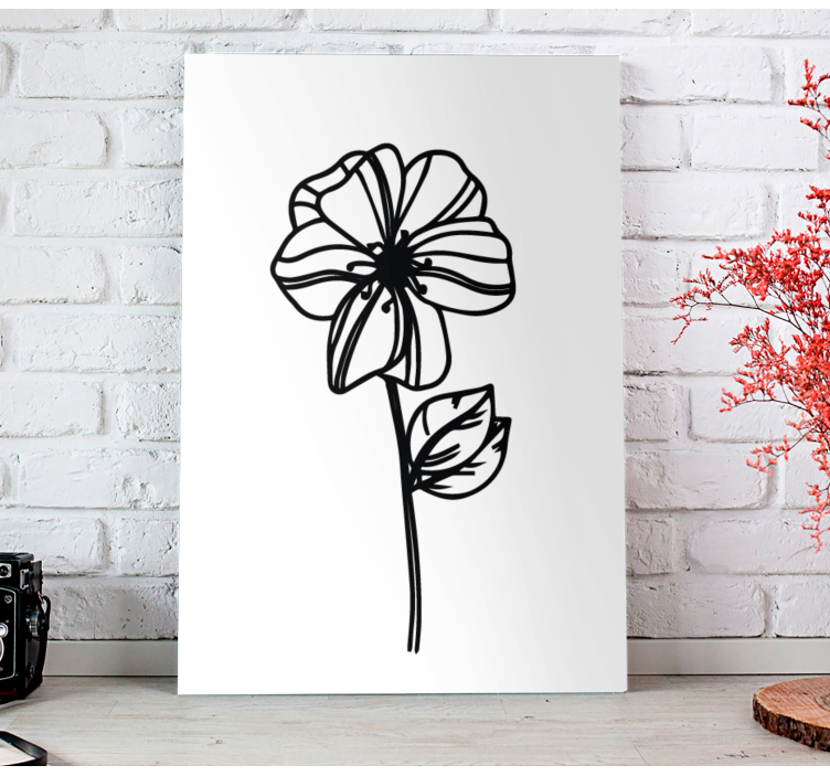 Daisy flower modern line art flower canvas - TenStickers