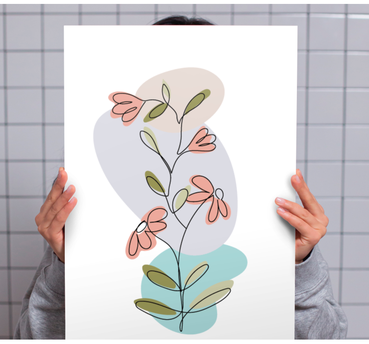 Daisy flowers minimalist design flower canvas - TenStickers