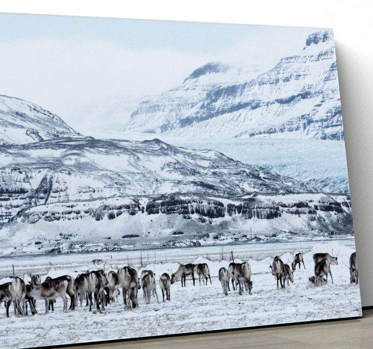 Deer snowy landscape Stag canvas - TenStickers