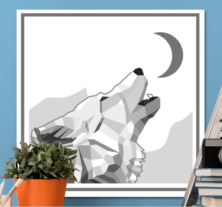 Dog wall art howling wolf decor - TenStickers
