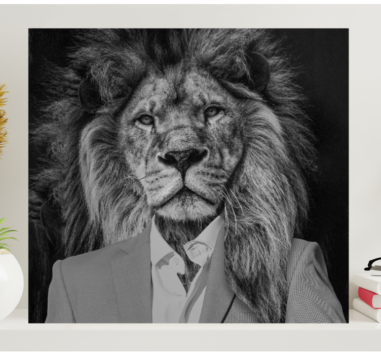 Dog wall art lion in a suit - TenStickers
