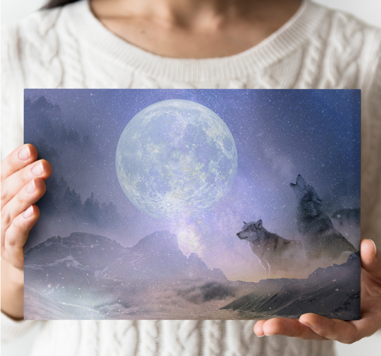 Dog wall art mystical wolves howling - TenStickers