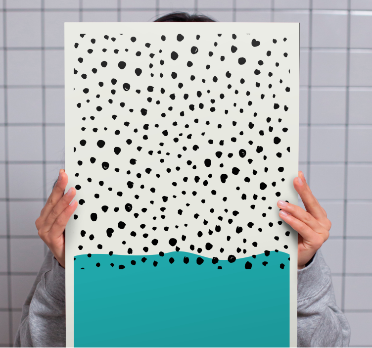 Dotted Aqua Pattern modern canvas art - TenStickers