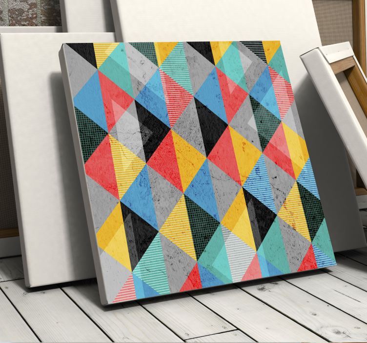 DYNAMIC DIAMOND PATTERN geometric canvas - TenStickers
