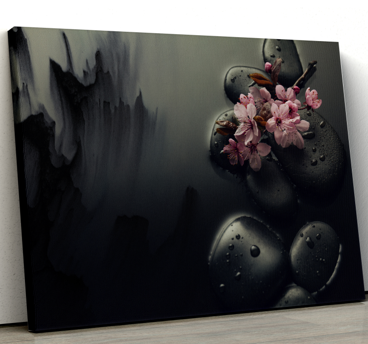elegantes flores piedras zen elegant canvas - TenStickers