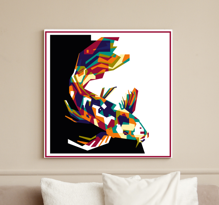 Fish canvas colorful koi fish artwork - TenStickers
