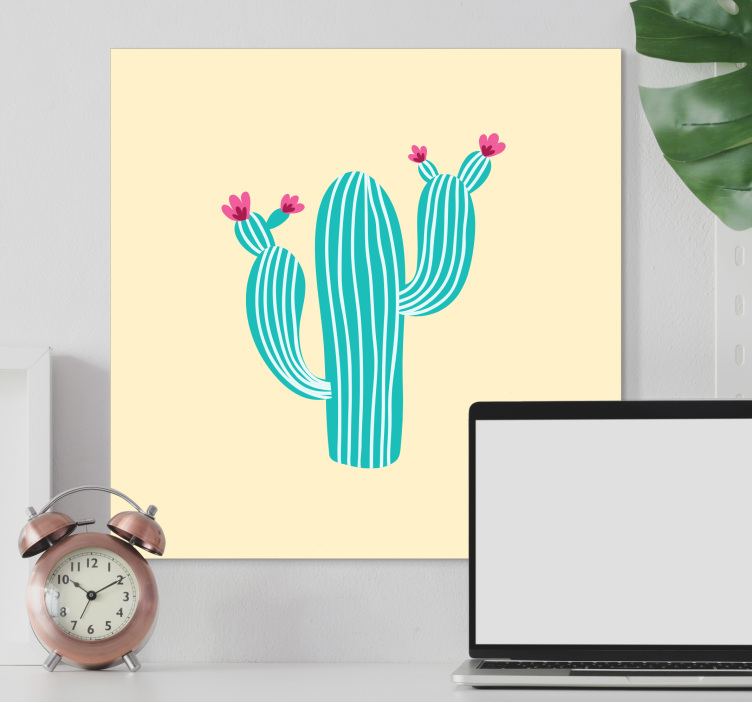 Flowers canvas cactus in bloom - TenStickers