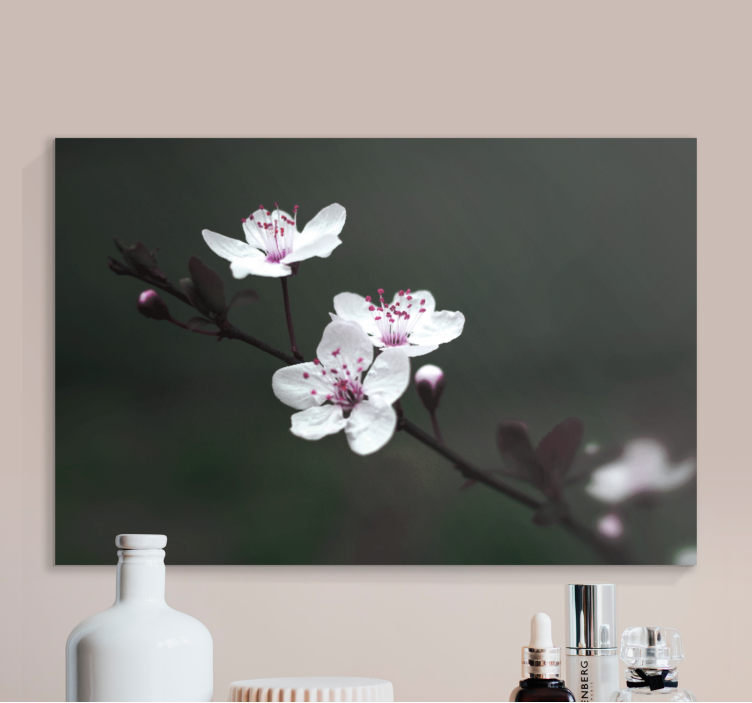 Flowers canvas delicate blossoms blooming - TenStickers