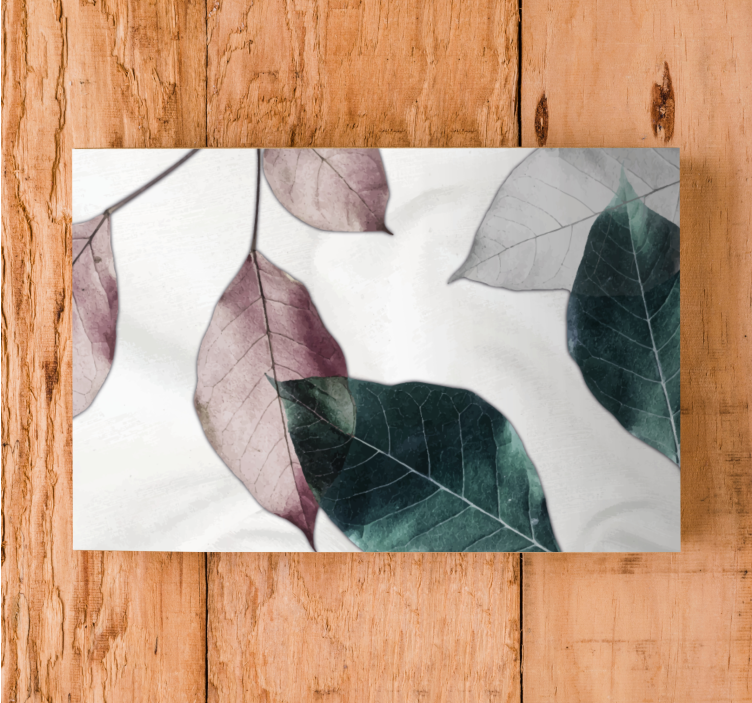 Flowers canvas elegant leaf design - TenStickers
