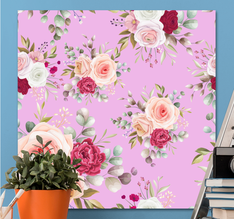 Flowers canvas floral composition - TenStickers