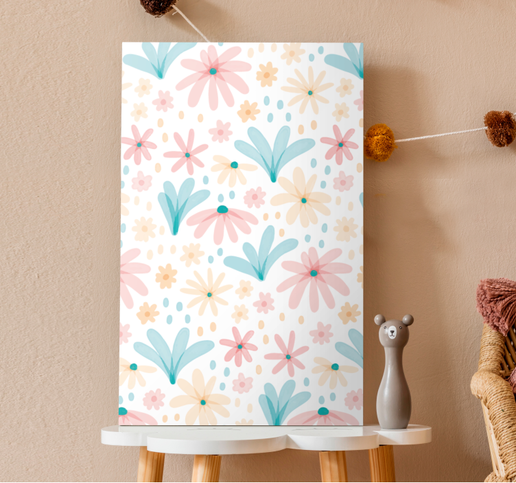 Flowers canvas floral design artwork - TenStickers