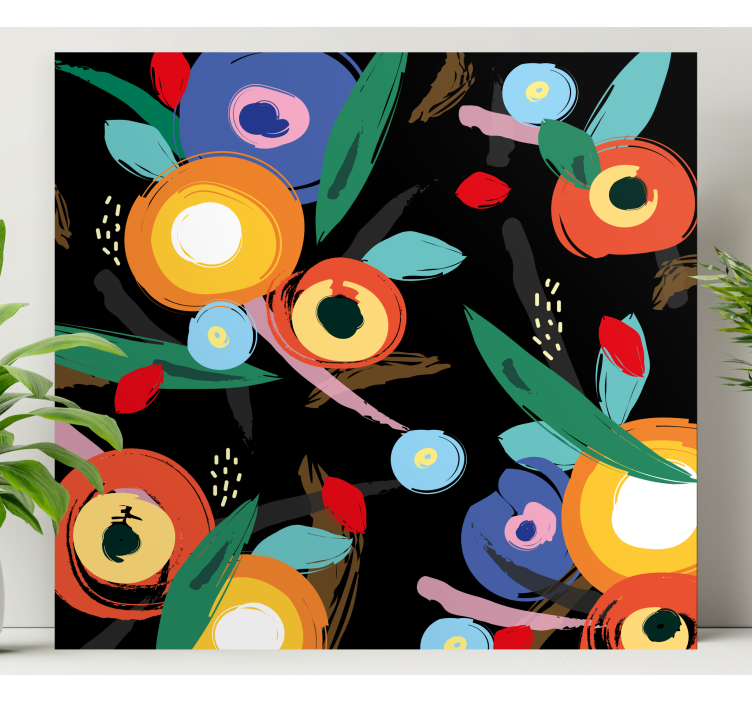 Flowers canvas lively botanical design - TenStickers