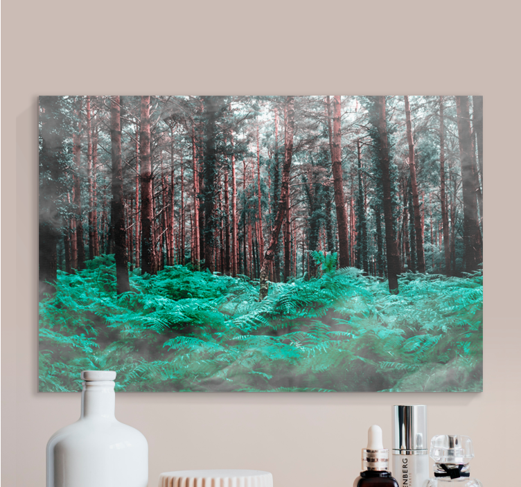 Flowers canvas lush green ferns canvas - TenStickers