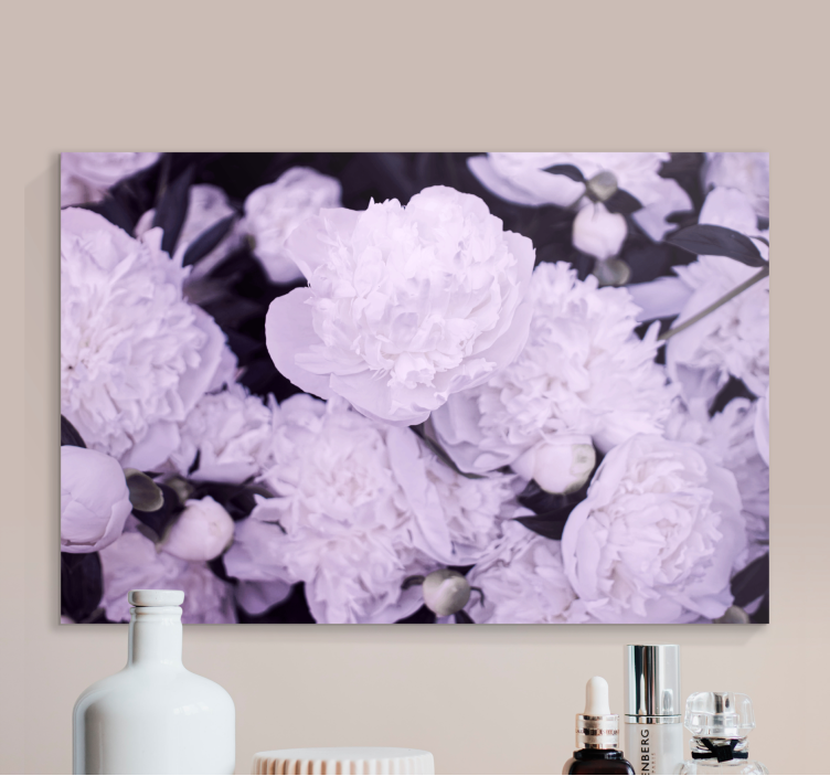 Flowers canvas purple peony blooms - TenStickers
