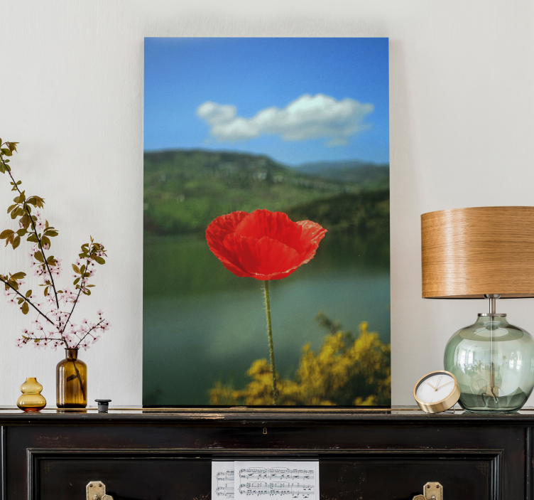 Flowers canvas red poppy blossom art print - TenStickers