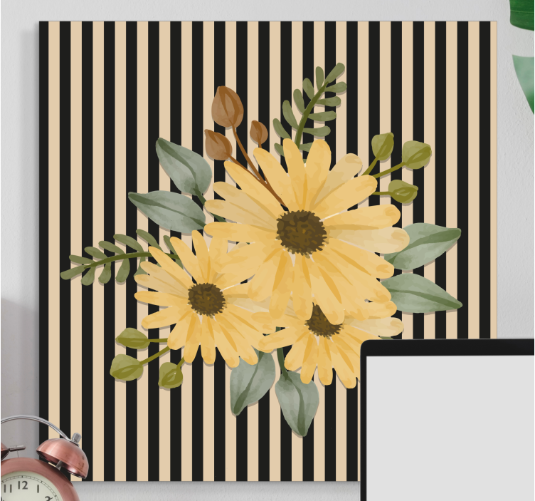 Flowers canvas sunny floral display - TenStickers