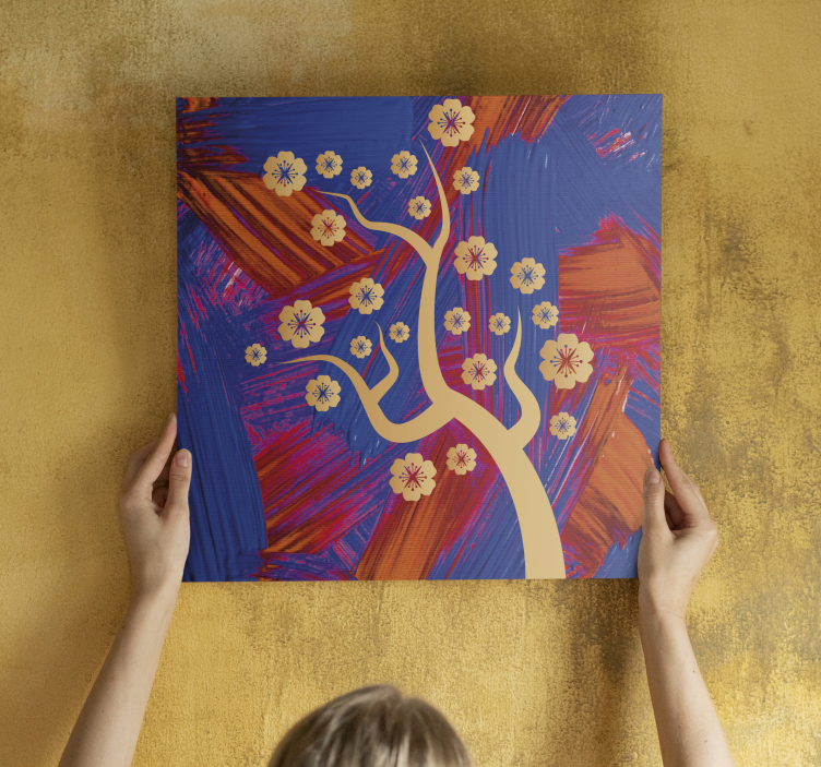 Flowers canvas tree in bloom - TenStickers