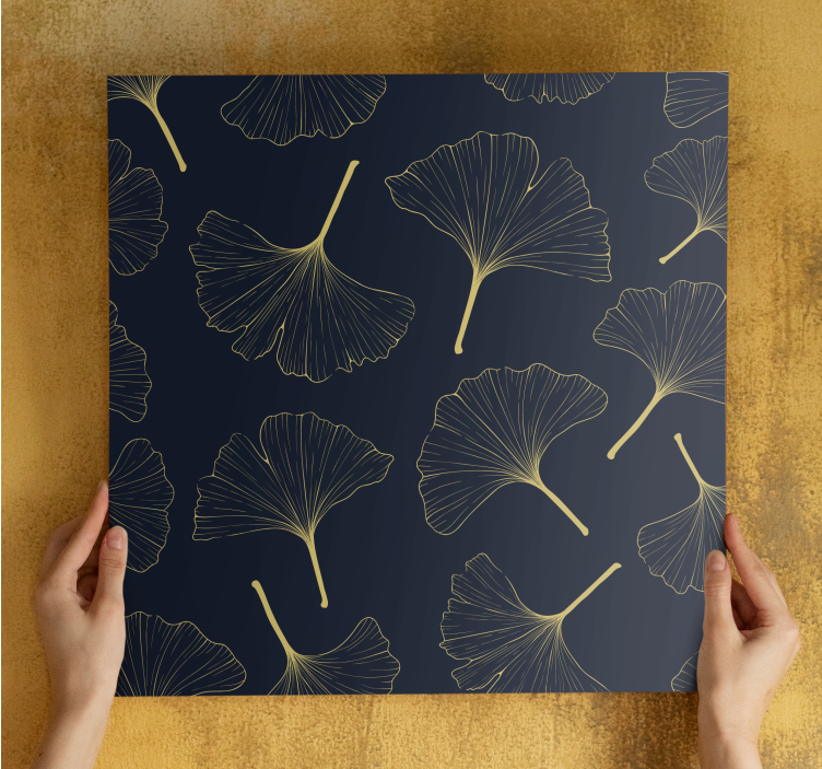 Flowers canvas with ginkgo leaf design - TenStickers
