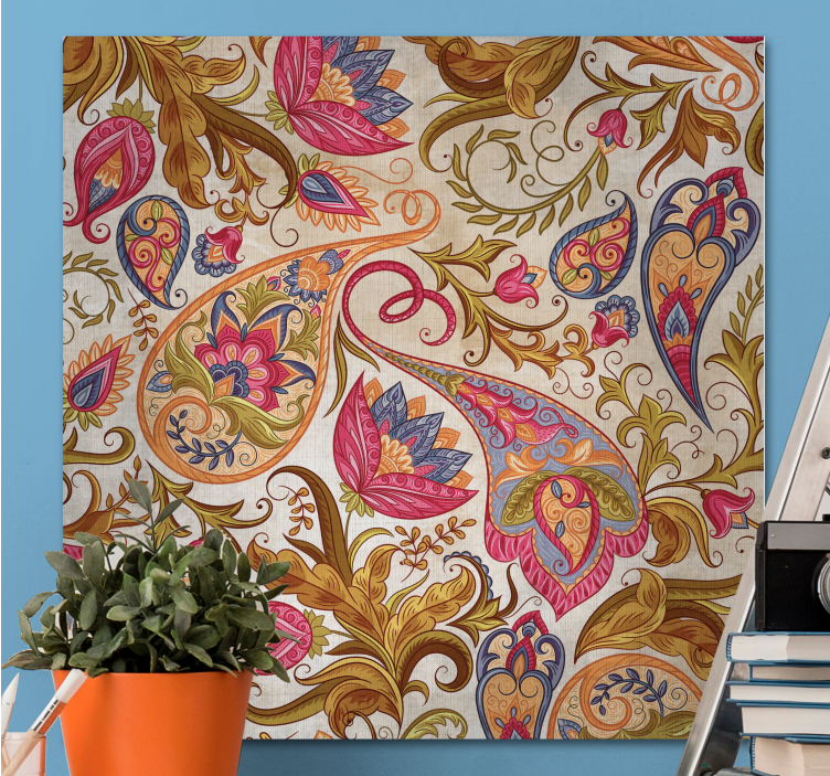 Flowers canvas with intricate floral designs - TenStickers