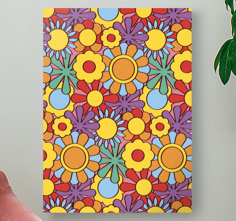 Flowers canvas with vibrant floral design - TenStickers
