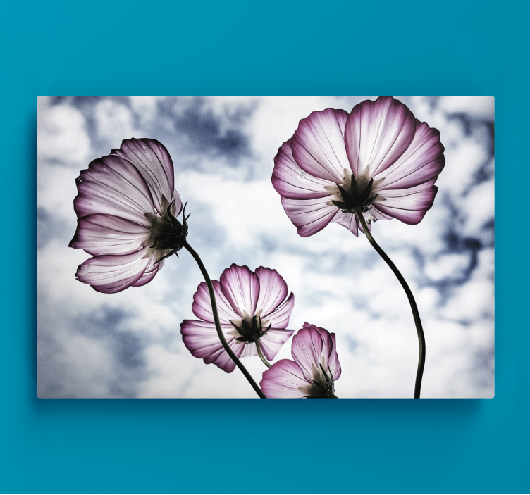 FLOWERS IN SILHOUETTE flower framed canvas - TenStickers