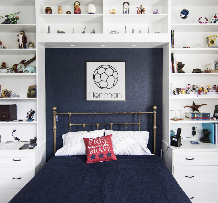 Football ball with name teen canvas prints - TenStickers