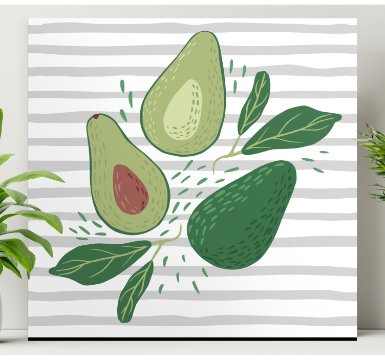 Fruit canvas wall art avocado trio arrangement - TenStickers