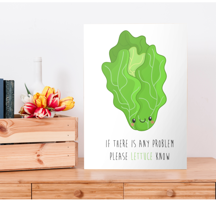Funny quote with lettuce quote canvas wall art - TenStickers