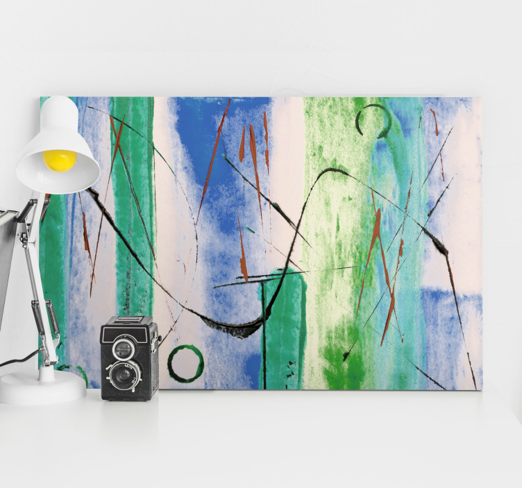 Geometric Abstract Lines modern canvas art - TenStickers