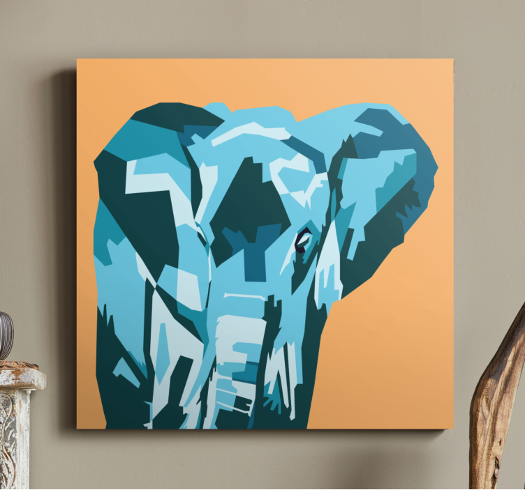 Geometric-animals cute Elephant  elephant canvas - TenStickers