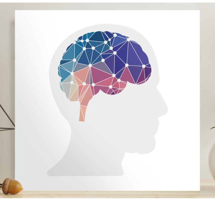 Geometric Brain modern canvas wall art - TenStickers
