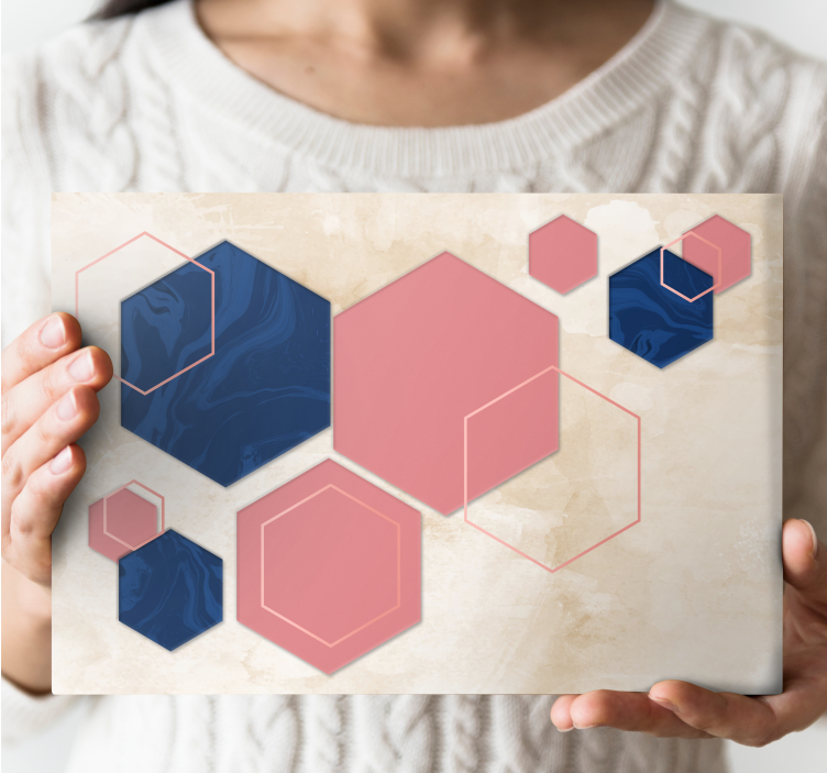 Geometric canvas abstract hexagonal shapes - TenStickers
