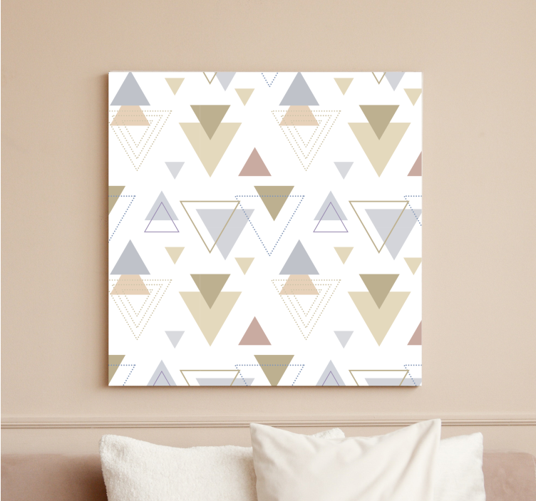 Geometric canvas with geometric triangle patterns - TenStickers
