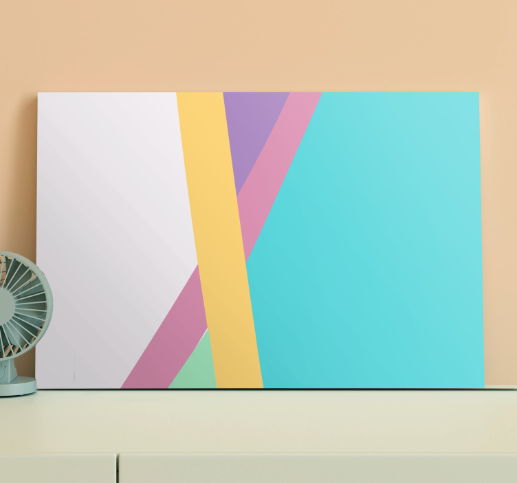 Geometric colorful interplay abstract wall art  1 - TenStickers
