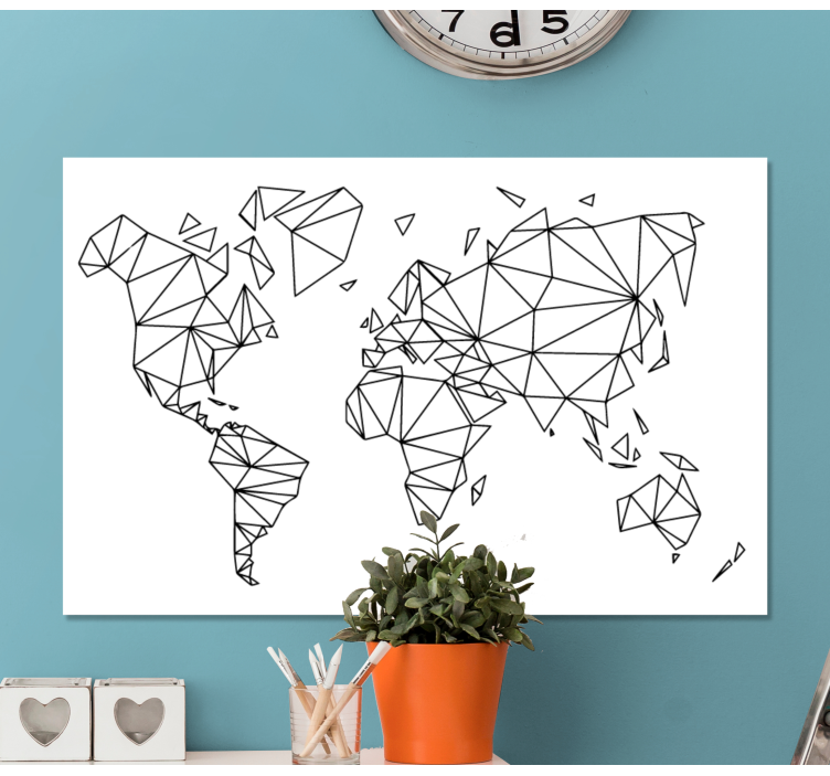 Geometric world map nordic art prints - TenStickers