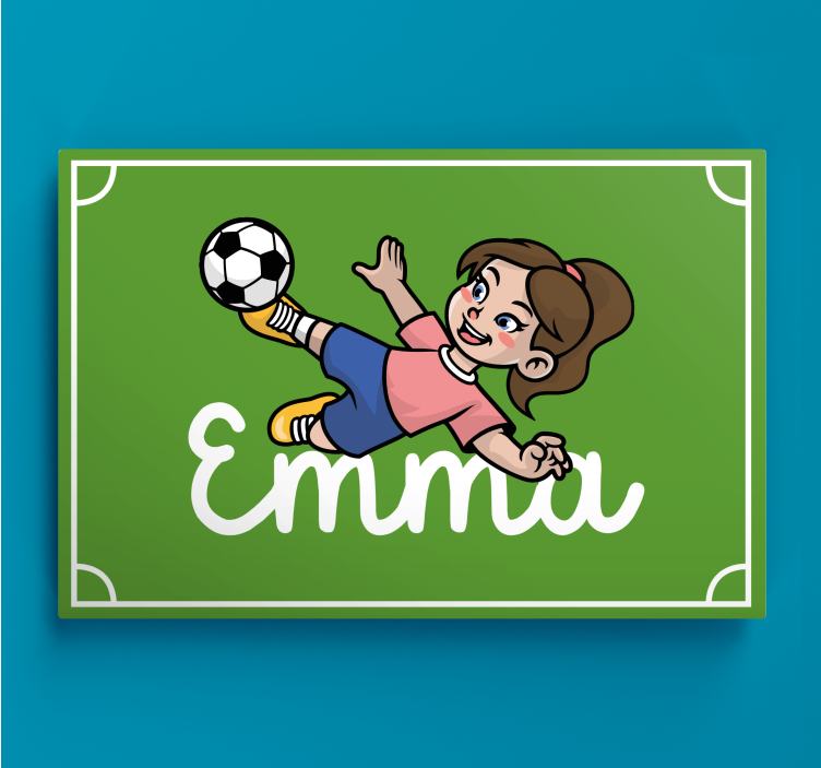 Girl football player personalised canvas - TenStickers