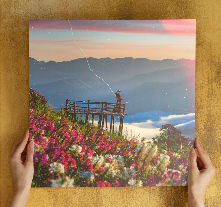 Girl in garden cottagecore landscape canvas - TenStickers