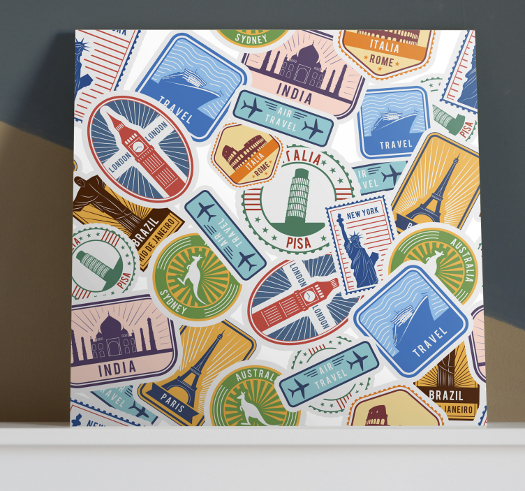 Global Landmarks Collage canvas print - TenStickers