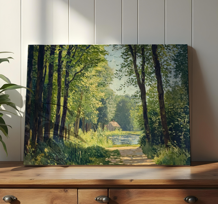 Green forest  landscape canvas - TenStickers