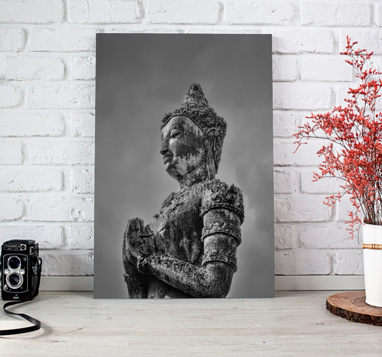 Grey buddha canvas wall art - TenStickers