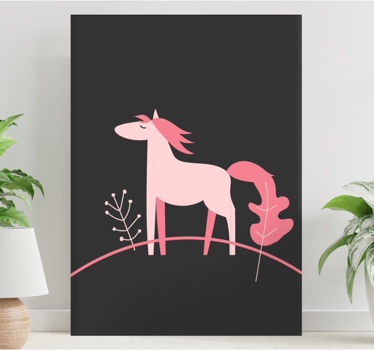 Horse wall art stylish pink horse - TenStickers