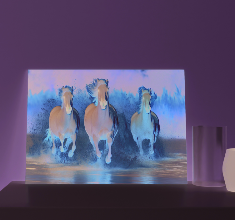 Horses running living room wall art - TenStickers