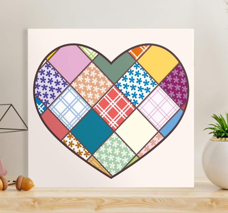 Inspirational wall art heart patchwork design - TenStickers