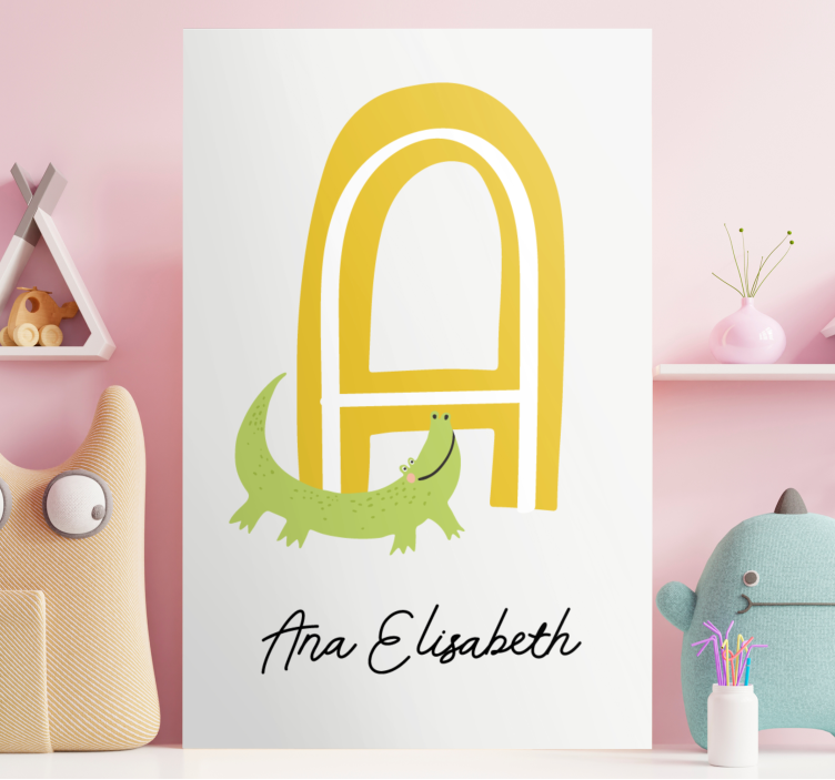 Kids name first letter  personalised canvas - TenStickers