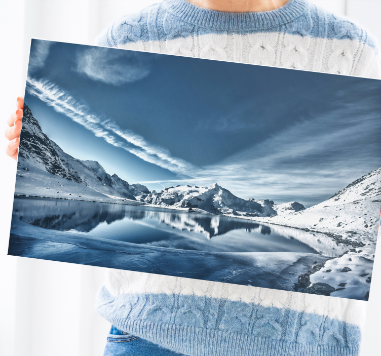 Landscape canvas mountain reflection art - TenStickers
