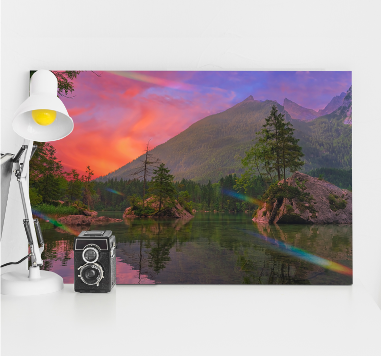 Landscape canvas mountain reflection serenity - TenStickers