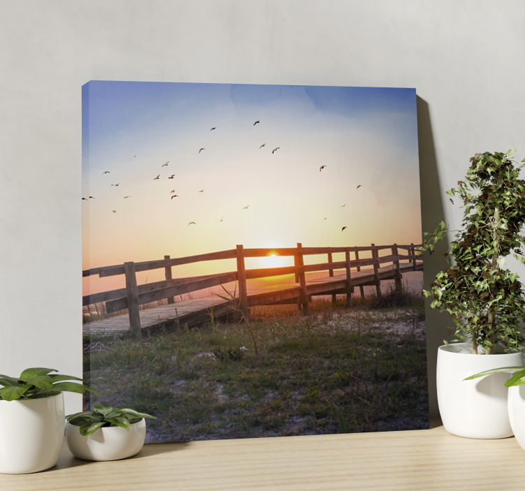 Landscape canvas of serene sunset vista - TenStickers